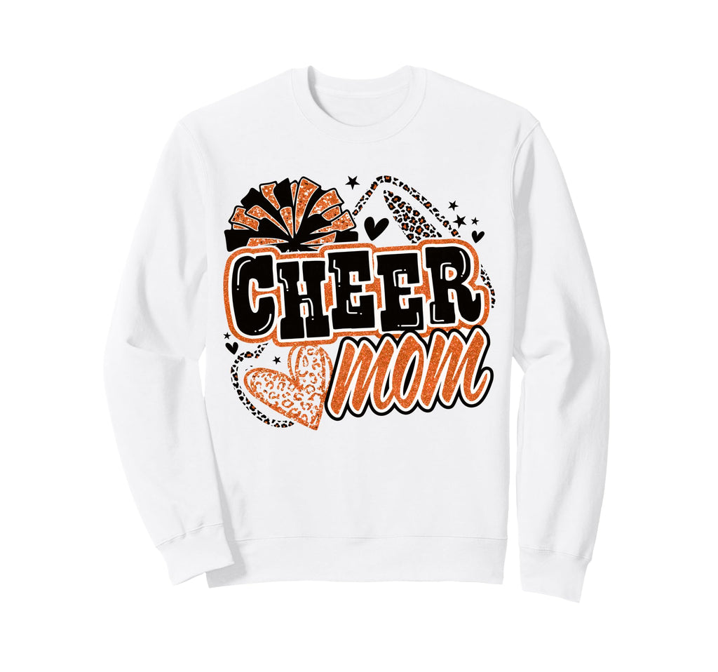 Cheer Mom Orange Cheerleader Game Sweatshirt - Unique Graphic for Adults - T-Shirt, Sweatshirt, Hoodie