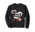 Funny Old Cassette Tape Cartoon Sweatshirt - Graphic Print Men Women - T-Shirt, Sweatshirt, Hoodie