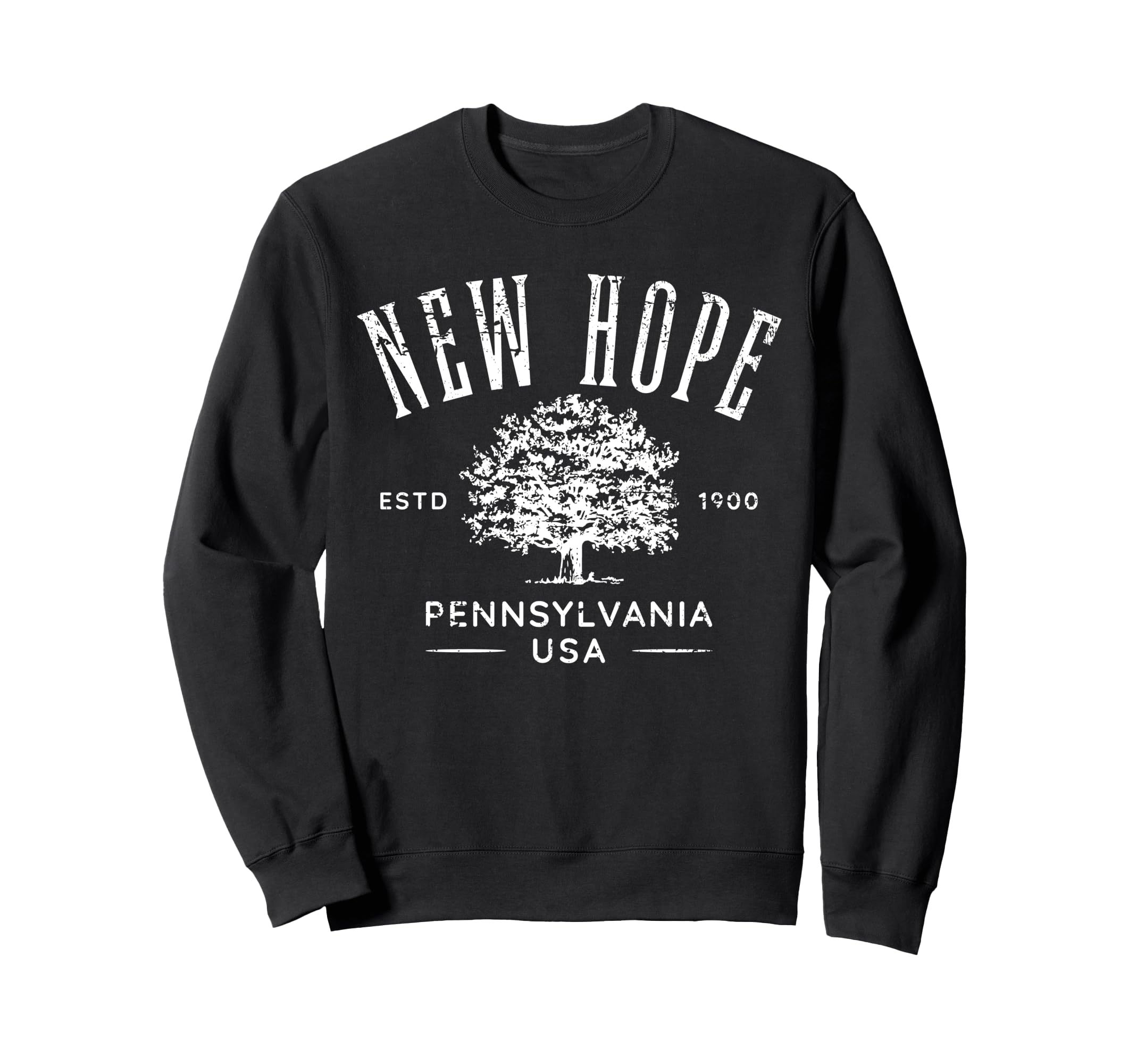 New Hope Pennsylvania Distressed Sweatshirt - Streetwear Style for Adults - T-Shirt, Sweatshirt, Hoodie
