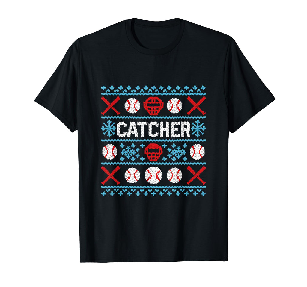 Baseball Catcher Ugly Pattern T-Shirt - Casual Everyday Wear Men Women - T-Shirt, Sweatshirt, Hoodie
