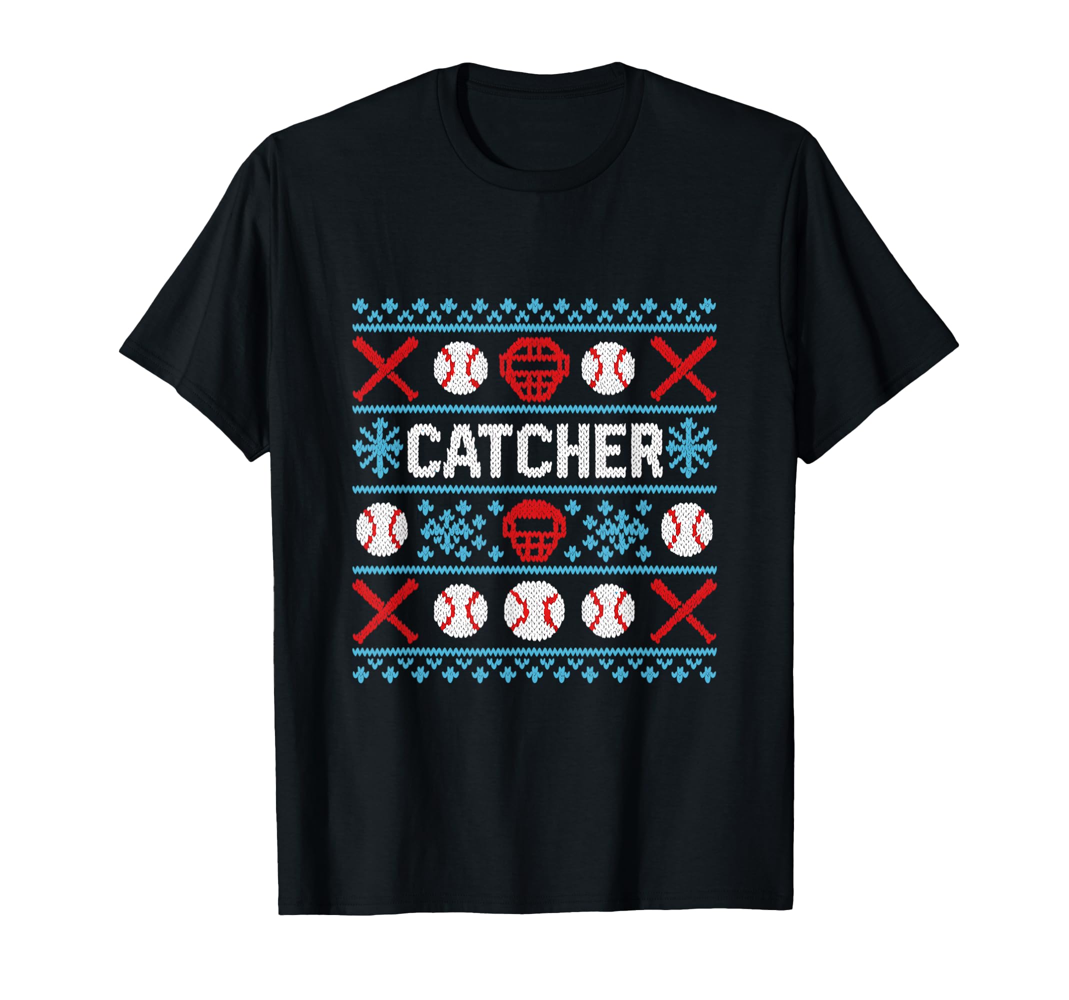 Baseball Catcher Ugly Pattern T-Shirt - Casual Everyday Wear Men Women - T-Shirt, Sweatshirt, Hoodie