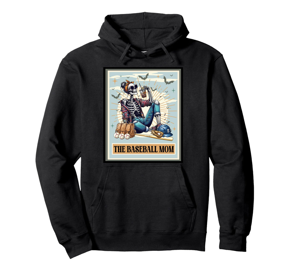 Baseball Mom Skeleton Tarot Baseball Hoodie - Casual Everyday Wear Unisex - T-Shirt, Sweatshirt, Hoodie