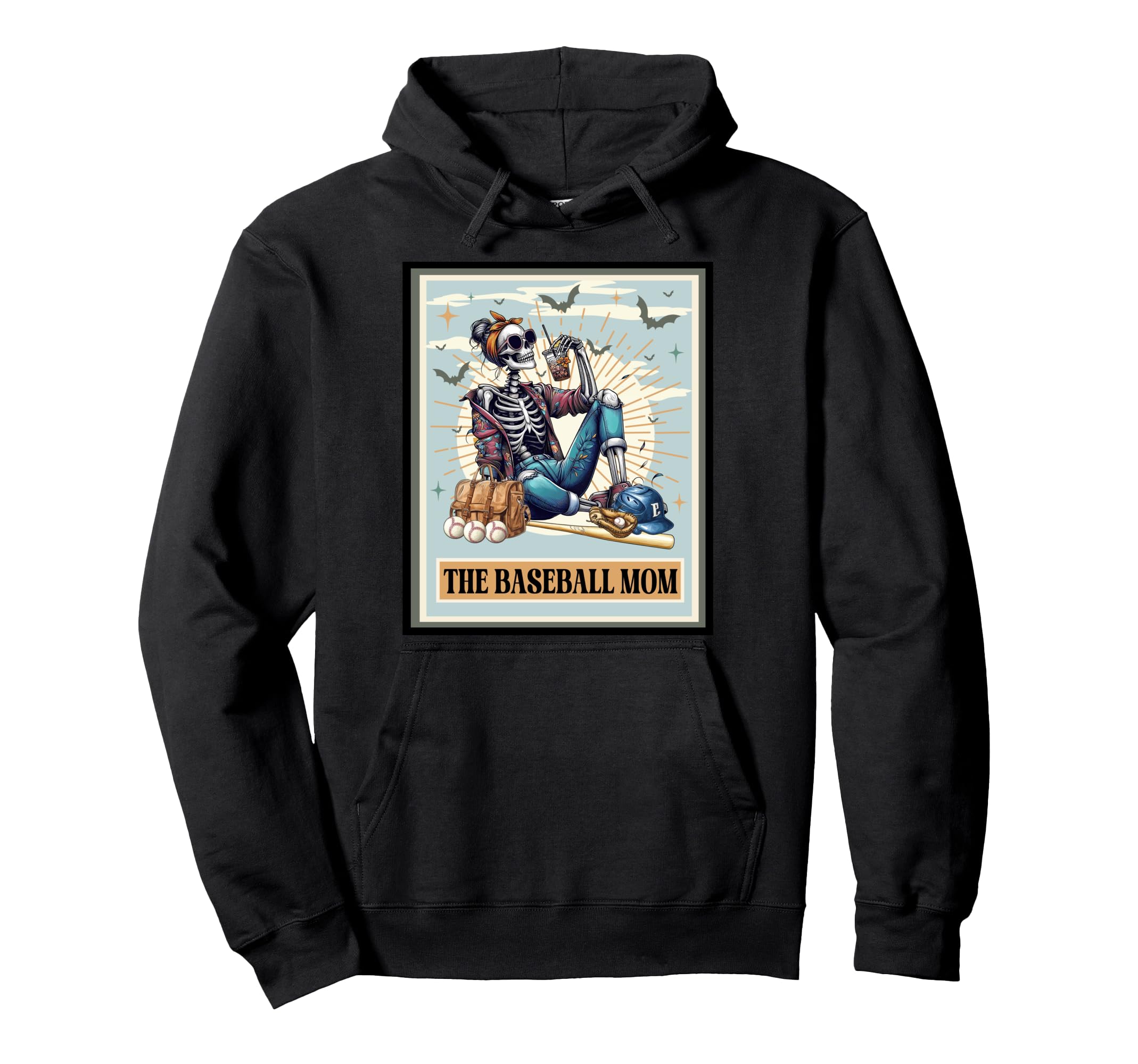Baseball Mom Skeleton Tarot Baseball Hoodie - Casual Everyday Wear Unisex - T-Shirt, Sweatshirt, Hoodie