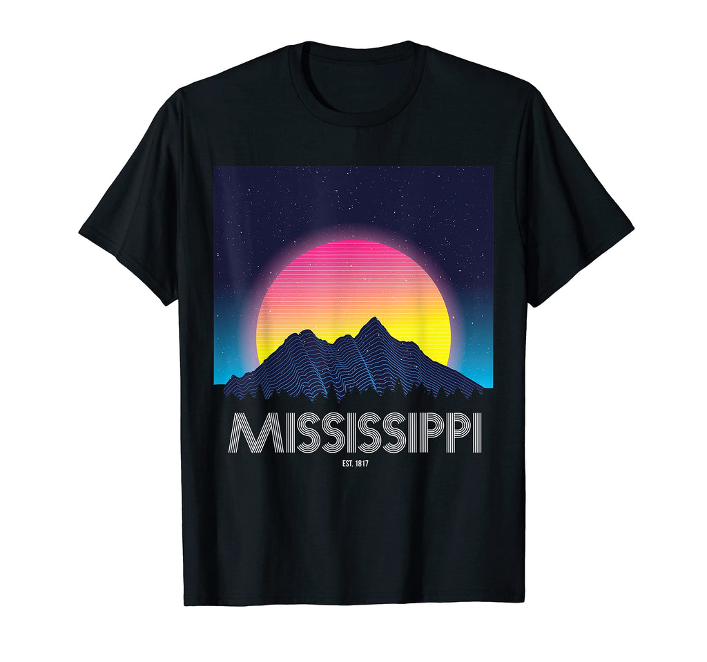 Mississippi Mountain Grid 80S 90S T-Shirt - Trendy Graphic Men Women - T-Shirt, Sweatshirt, Hoodie