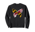 Maryland Flag Butterfly Home Sweatshirt - Fun Novelty Design for Adults - T-Shirt, Sweatshirt, Hoodie
