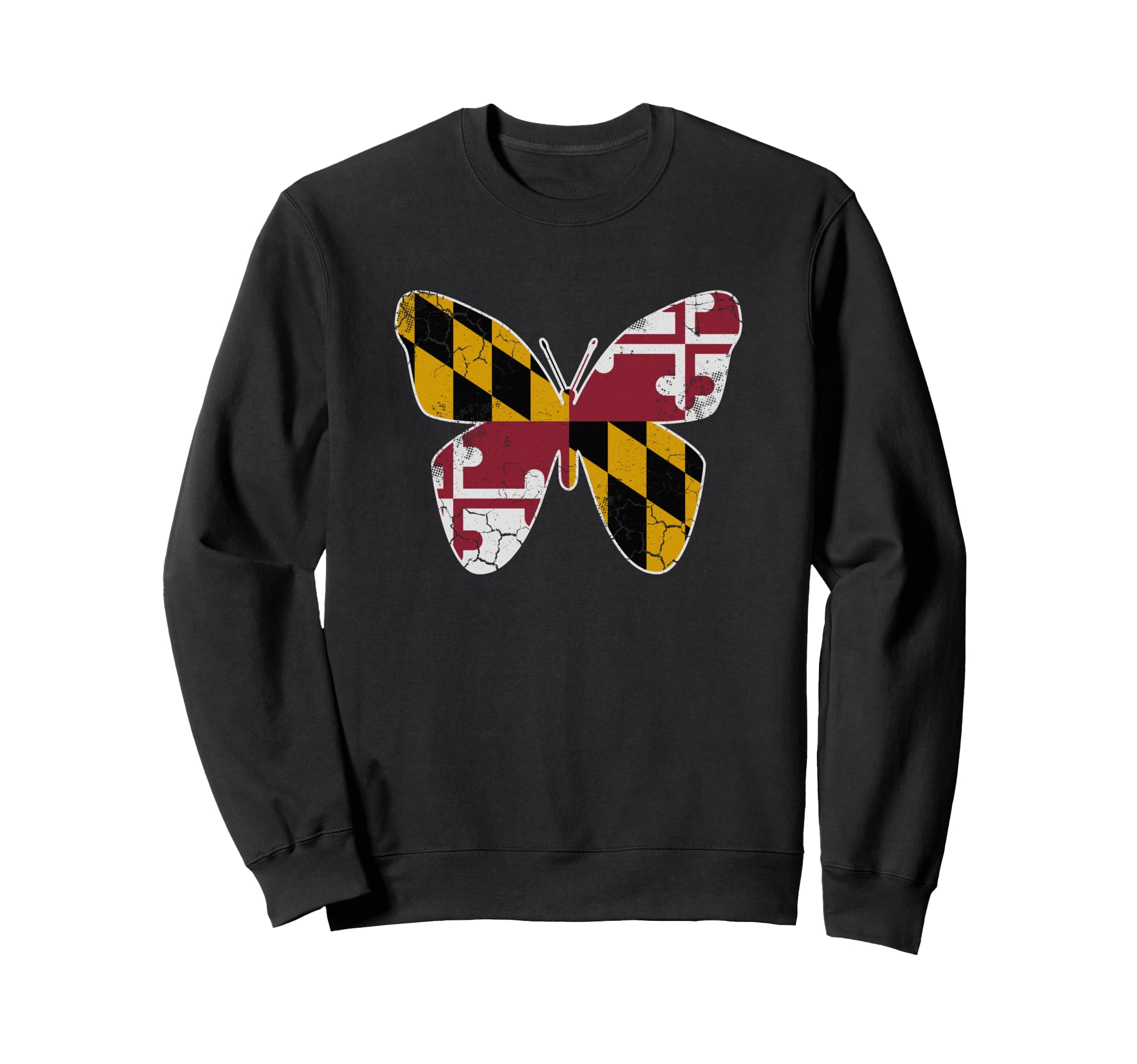 Maryland Flag Butterfly Home Sweatshirt - Fun Novelty Design for Adults - T-Shirt, Sweatshirt, Hoodie