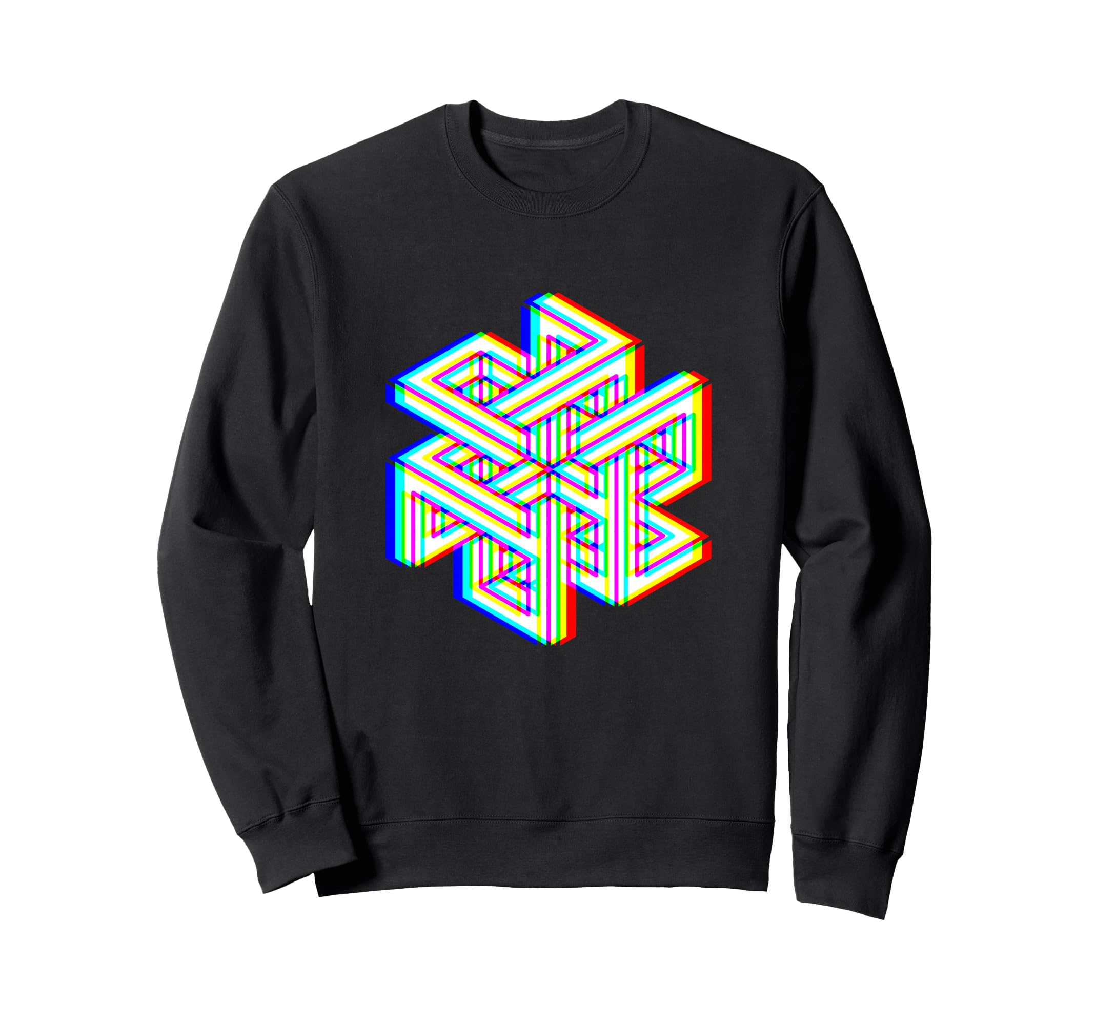 Geometric Trippy Shapes Abstract Sweatshirt - Unique Graphic Men Women - T-Shirt, Sweatshirt, Hoodie