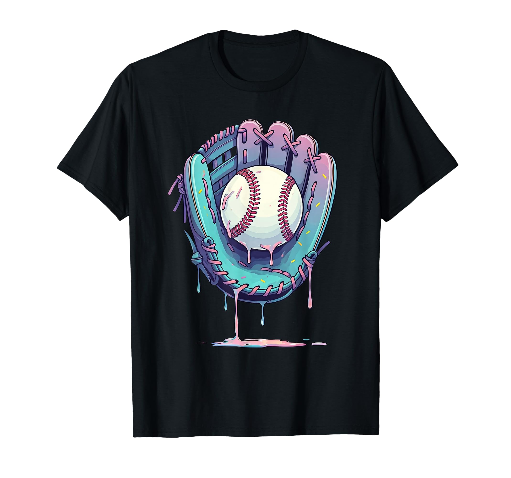 Baseball Ice Cream Drip Baseball T-Shirt - Custom Art Print Men Women - T-Shirt, Sweatshirt, Hoodie