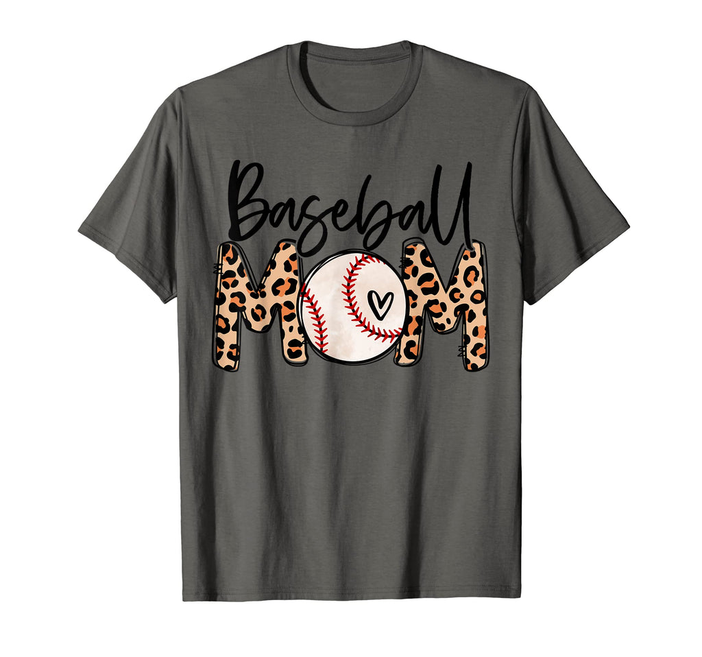Baseball Mom Leopard Funny Baseball T-Shirt - Minimalist Print for Adults - T-Shirt, Sweatshirt, Hoodie