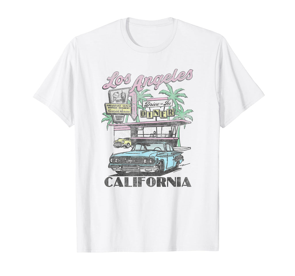 Trendy Centered Los Angeles Diner T-Shirt - Unique Graphic Men Women - T-Shirt, Sweatshirt, Hoodie