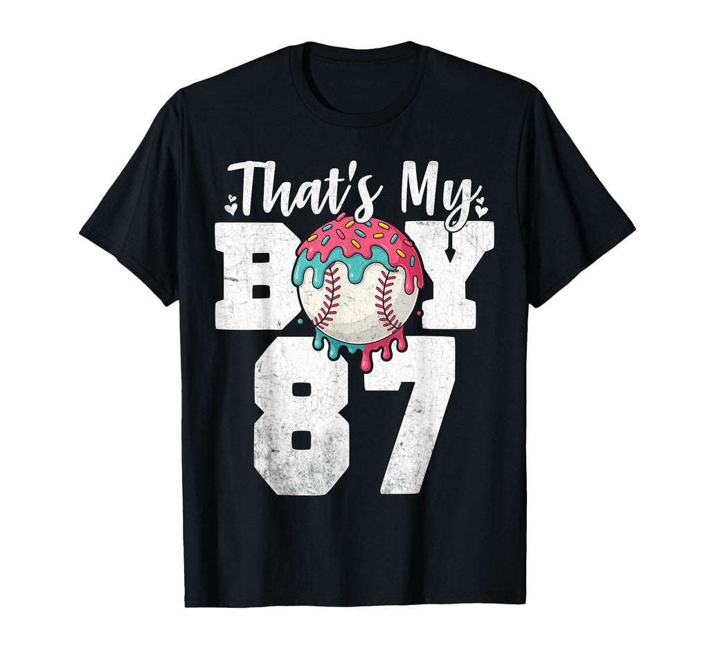 Thats My Baseball 87 Number Mom Dad 87 T-Shirt - Custom Art Print Unisex - T-Shirt, Sweatshirt, Hoodie