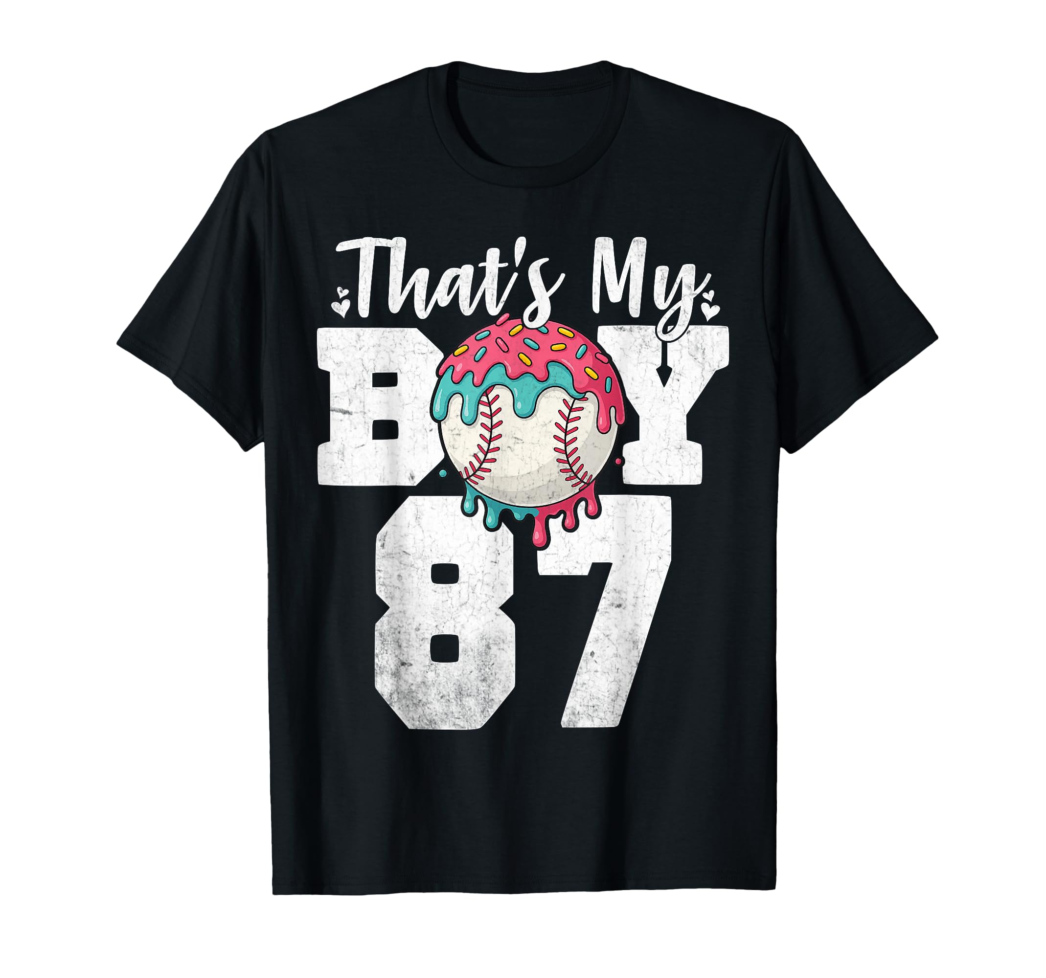 Thats My Baseball 87 Number Mom Dad 87 T-Shirt - Custom Art Print Unisex - T-Shirt, Sweatshirt, Hoodie