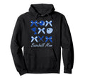 Baseball Mom Coquette Bow Blue Baseball Hoodie - Unique Graphic for Adults - T-Shirt, Sweatshirt, Hoodie