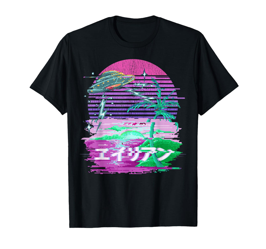 Japanese Ufo Alien Vaporwave T-Shirt - Casual Everyday Wear for Adults - T-Shirt, Sweatshirt, Hoodie