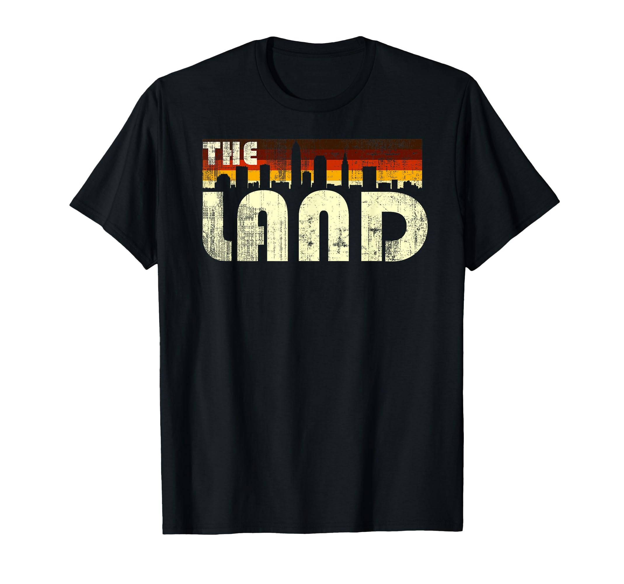Land Cleveland 70S Skyline T-Shirt - Custom Art Print for Adults - T-Shirt, Sweatshirt, Hoodie