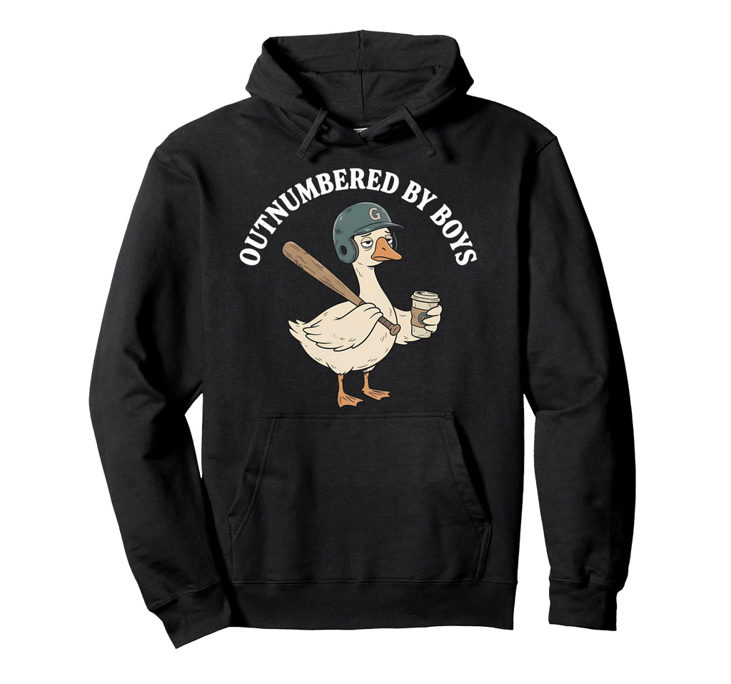 Outnumbered Baseball Mom Funny Hoodie - Casual Everyday Wear for Adults - T-Shirt, Sweatshirt, Hoodie