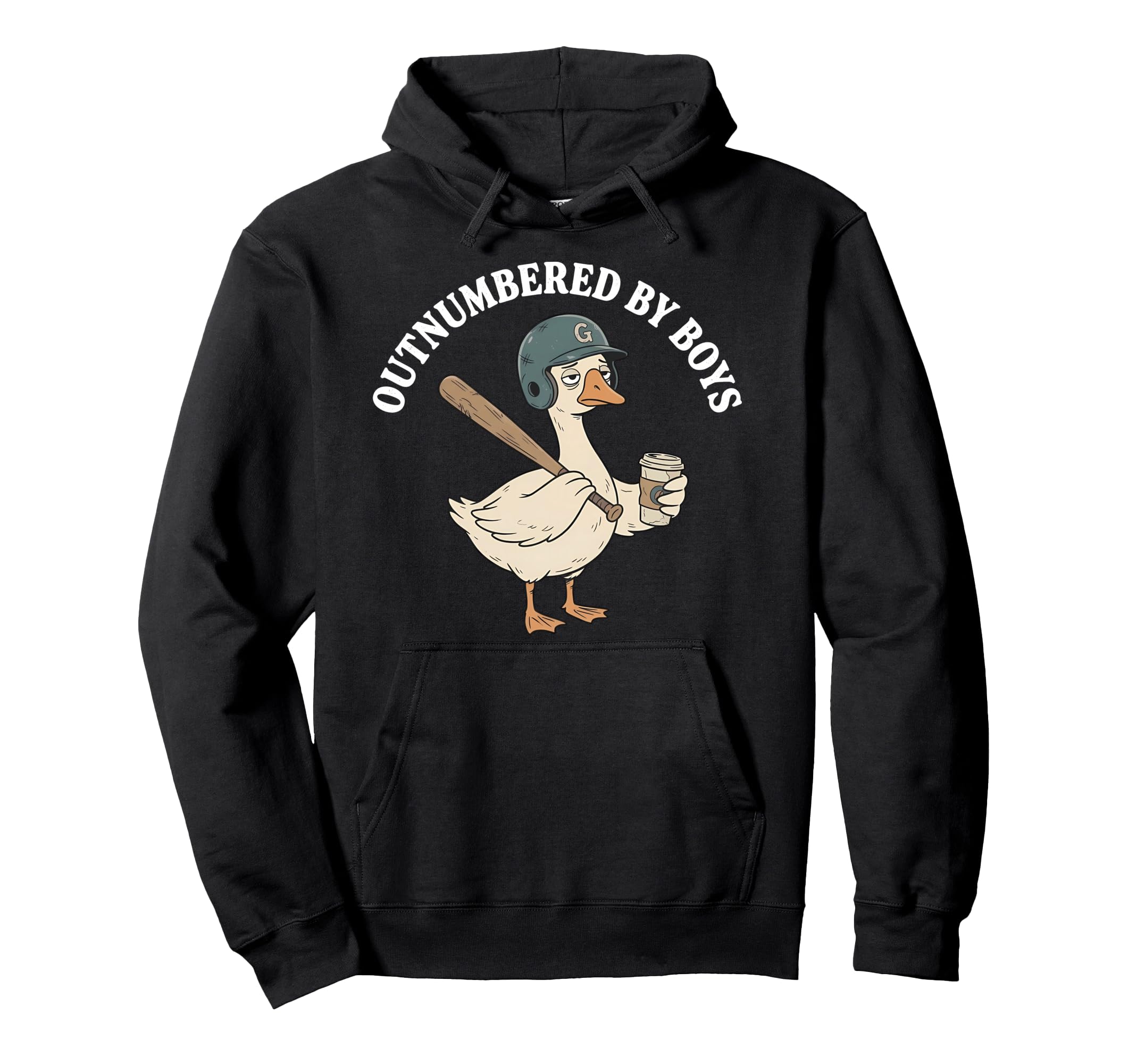 Outnumbered Baseball Mom Funny Hoodie - Casual Everyday Wear for Adults - T-Shirt, Sweatshirt, Hoodie