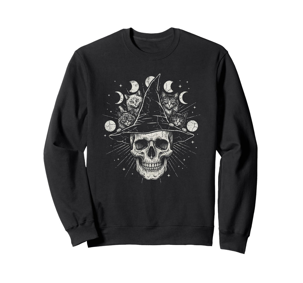 Skull Cat Skeleton Kitty Kitten Gothic Sweatshirt - Graphic Print Unisex - T-Shirt, Sweatshirt, Hoodie