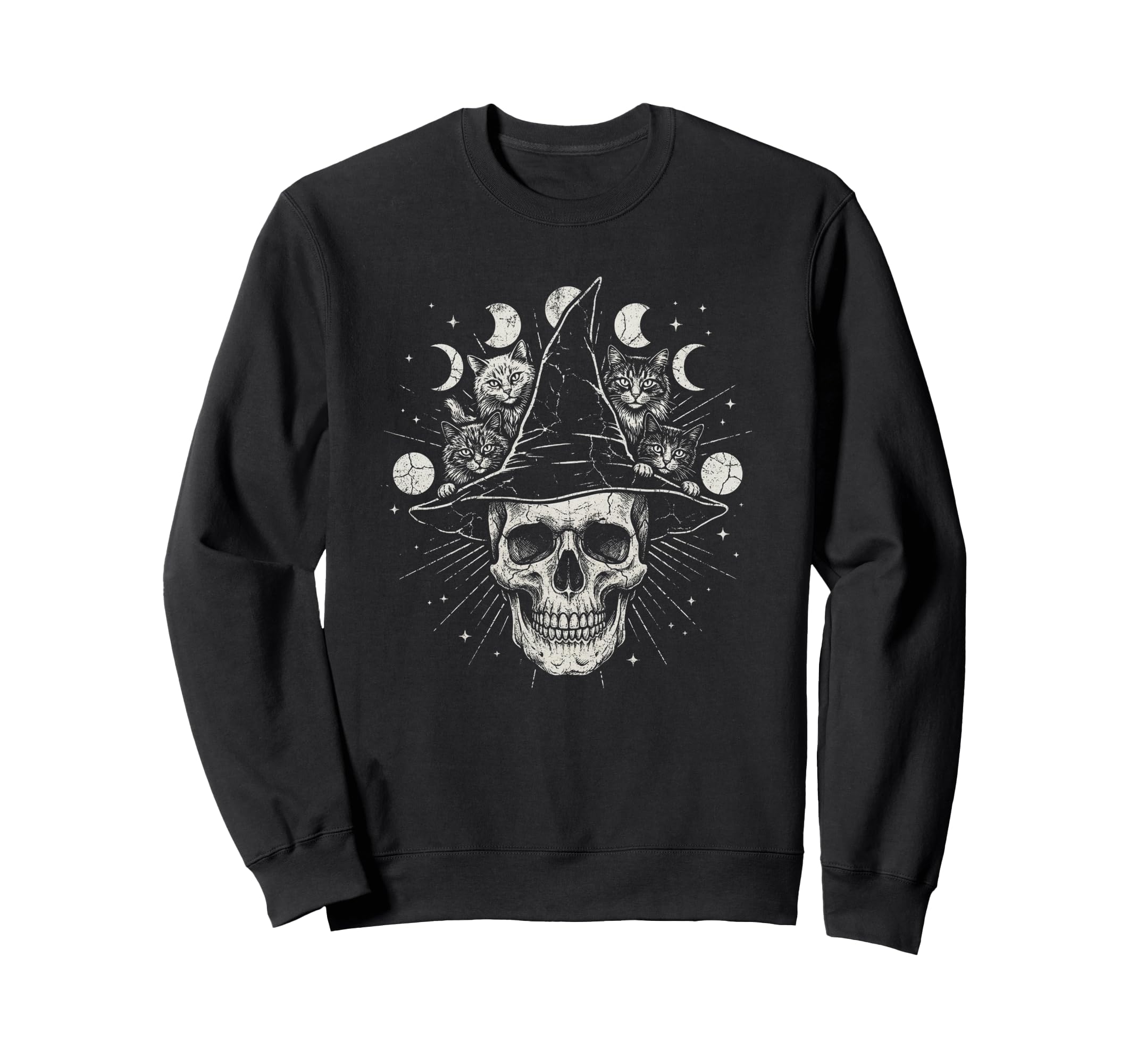 Skull Cat Skeleton Kitty Kitten Gothic Sweatshirt - Graphic Print Unisex - T-Shirt, Sweatshirt, Hoodie