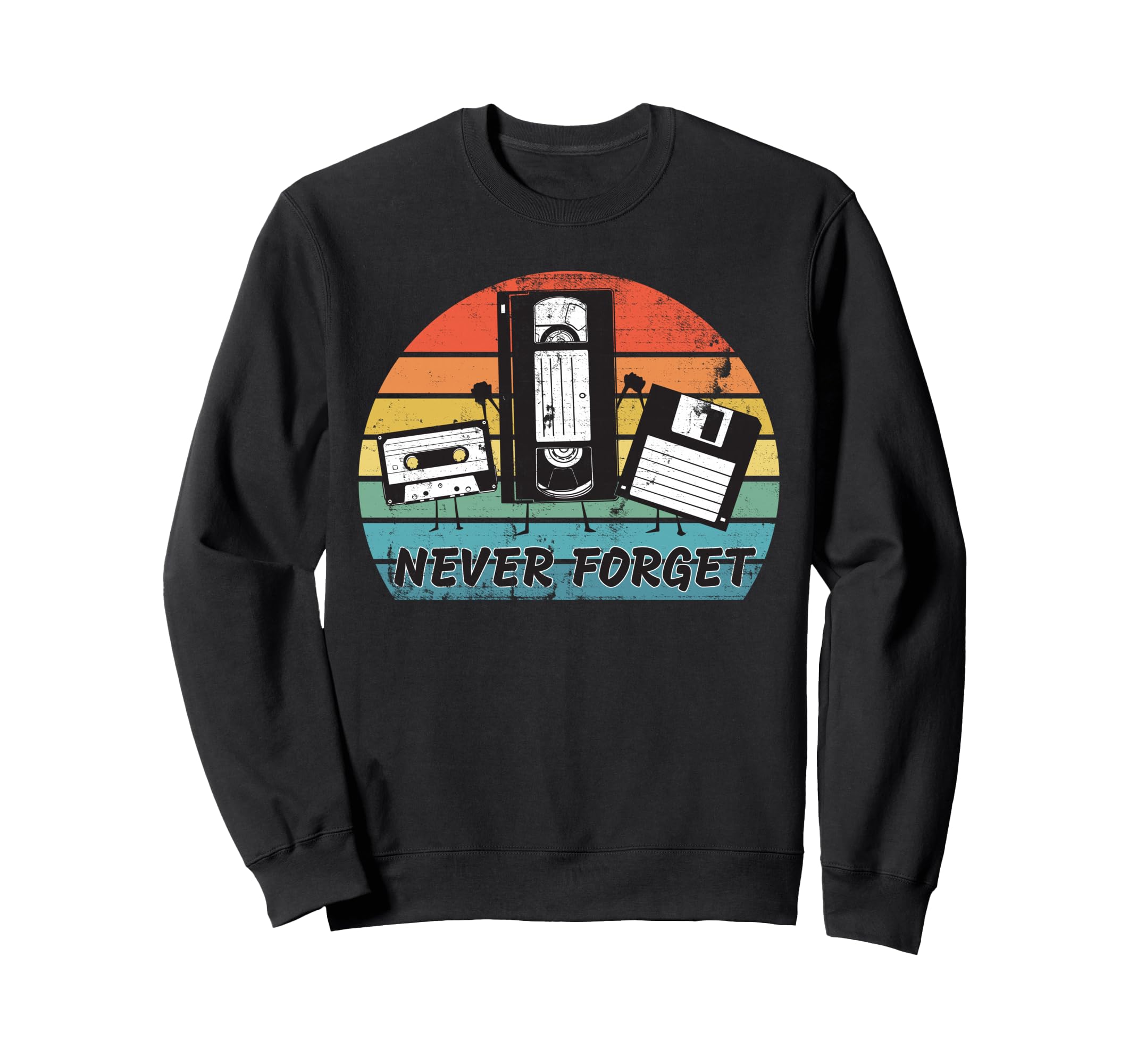 Never Forget Cassette Tape Vhs Sweatshirt - Minimalist Print Men Women - T-Shirt, Sweatshirt, Hoodie