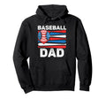 Baseball Dad American Flag 4Th July Hoodie - Minimalist Print Unisex - T-Shirt, Sweatshirt, Hoodie