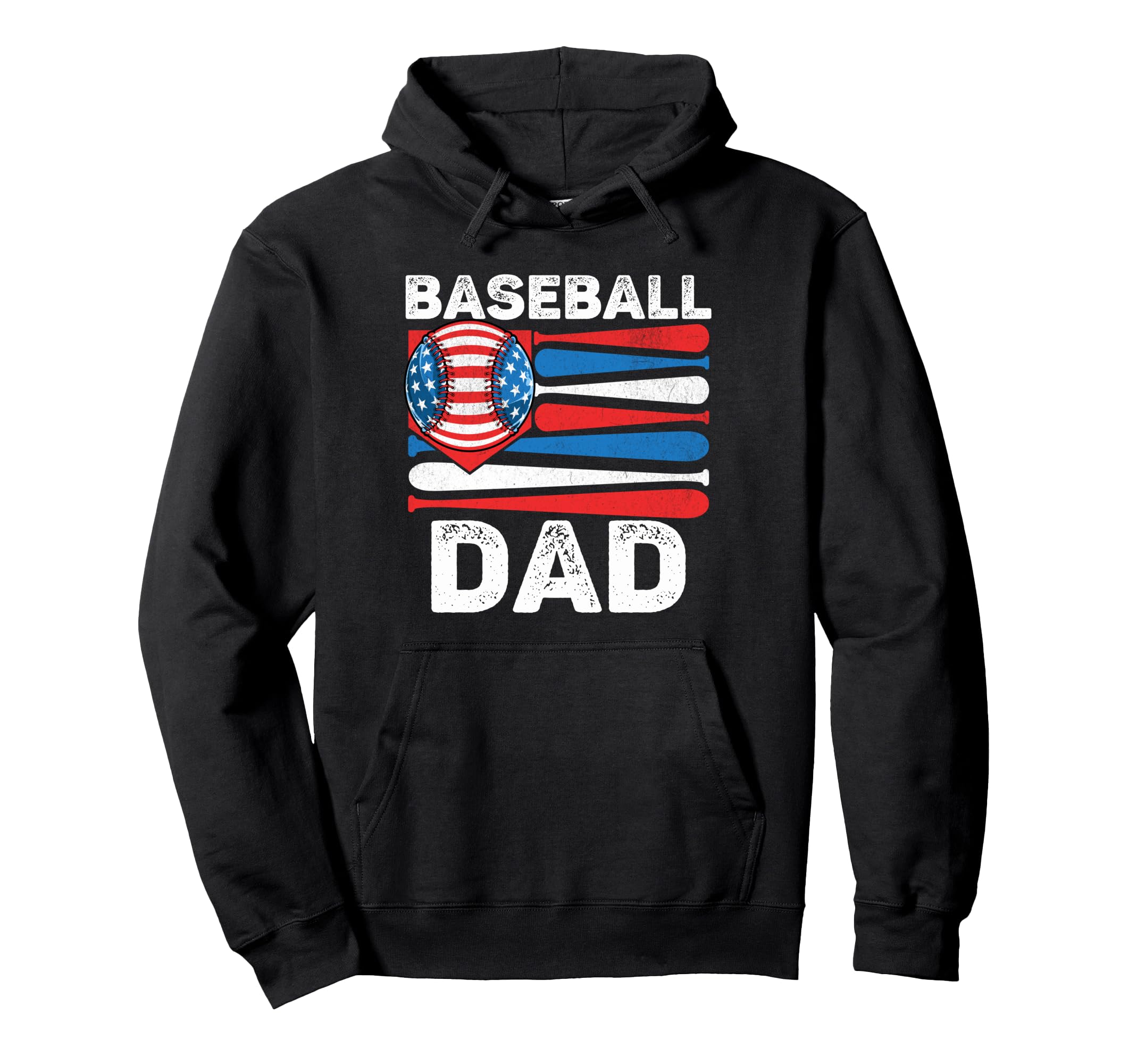 Baseball Dad American Flag 4Th July Hoodie - Minimalist Print Unisex - T-Shirt, Sweatshirt, Hoodie