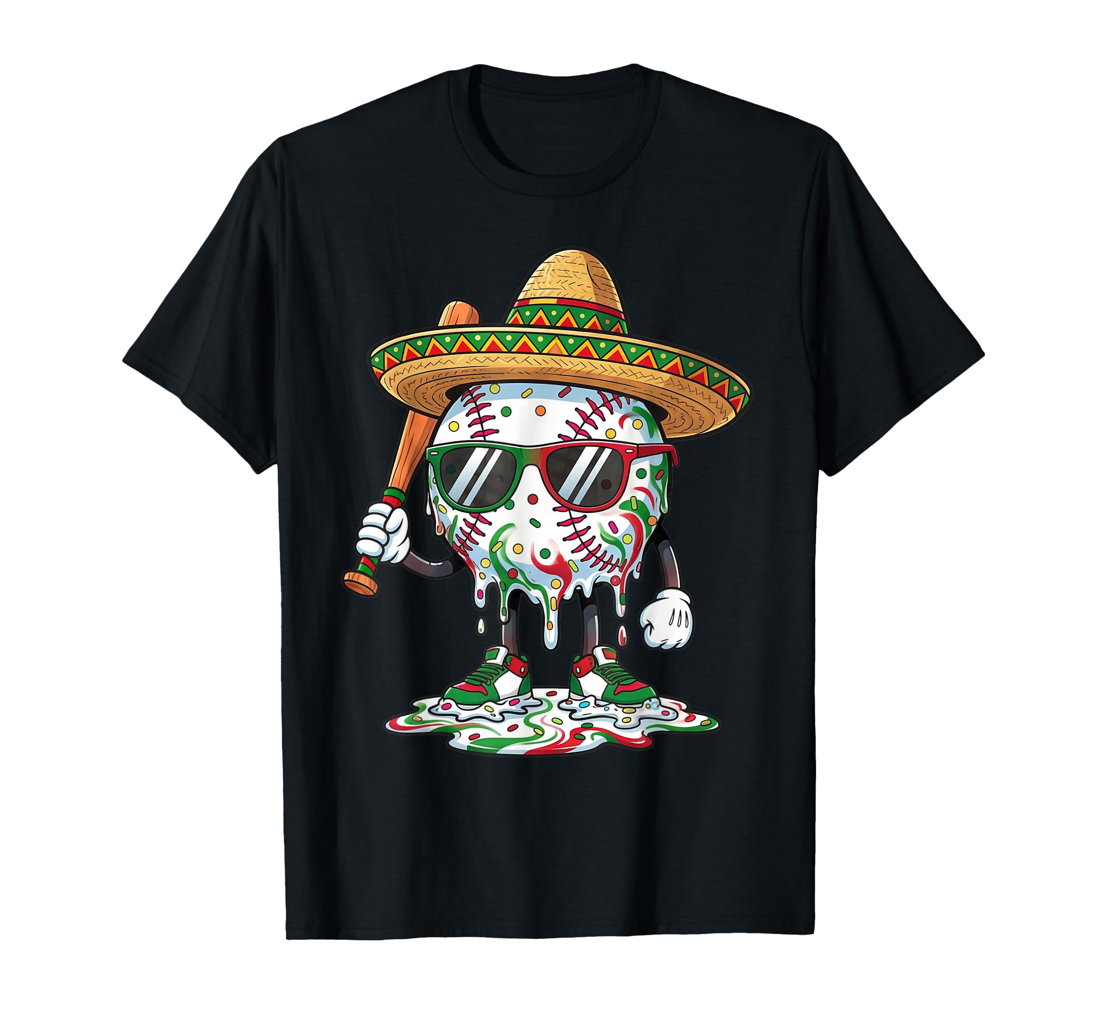 Funny Sombrero Baseball Drip Ice T-Shirt - Casual Everyday Wear for Adults - T-Shirt, Sweatshirt, Hoodie