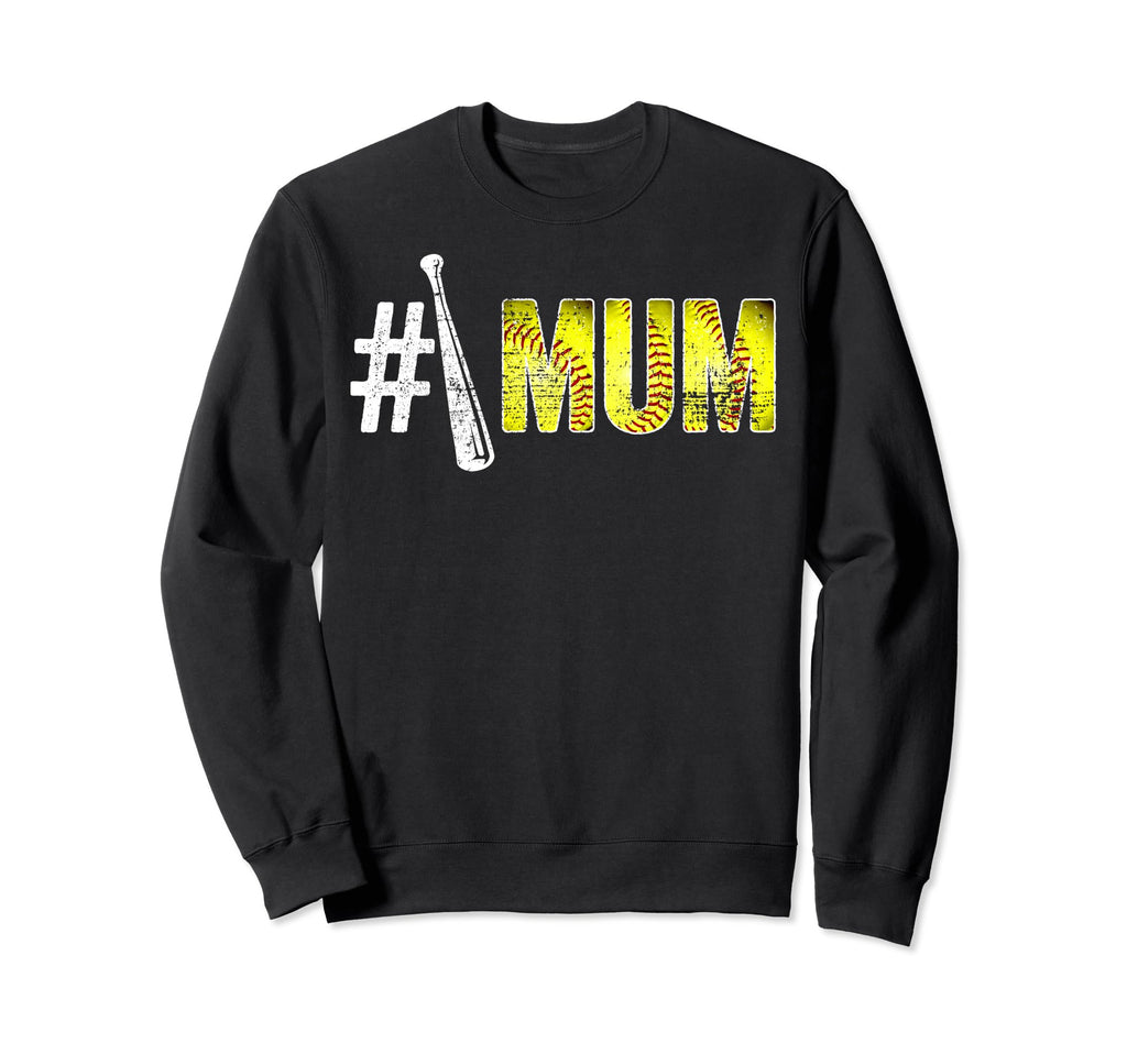 Niumber One Softball Mom Mothers Sweatshirt - Fun Novelty Design Unisex - T-Shirt, Sweatshirt, Hoodie