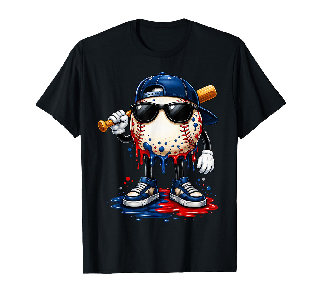 Baseball Drip Ice Cream Drip Baseball T-Shirt - Unique Graphic for Adults - T-Shirt, Sweatshirt, Hoodie