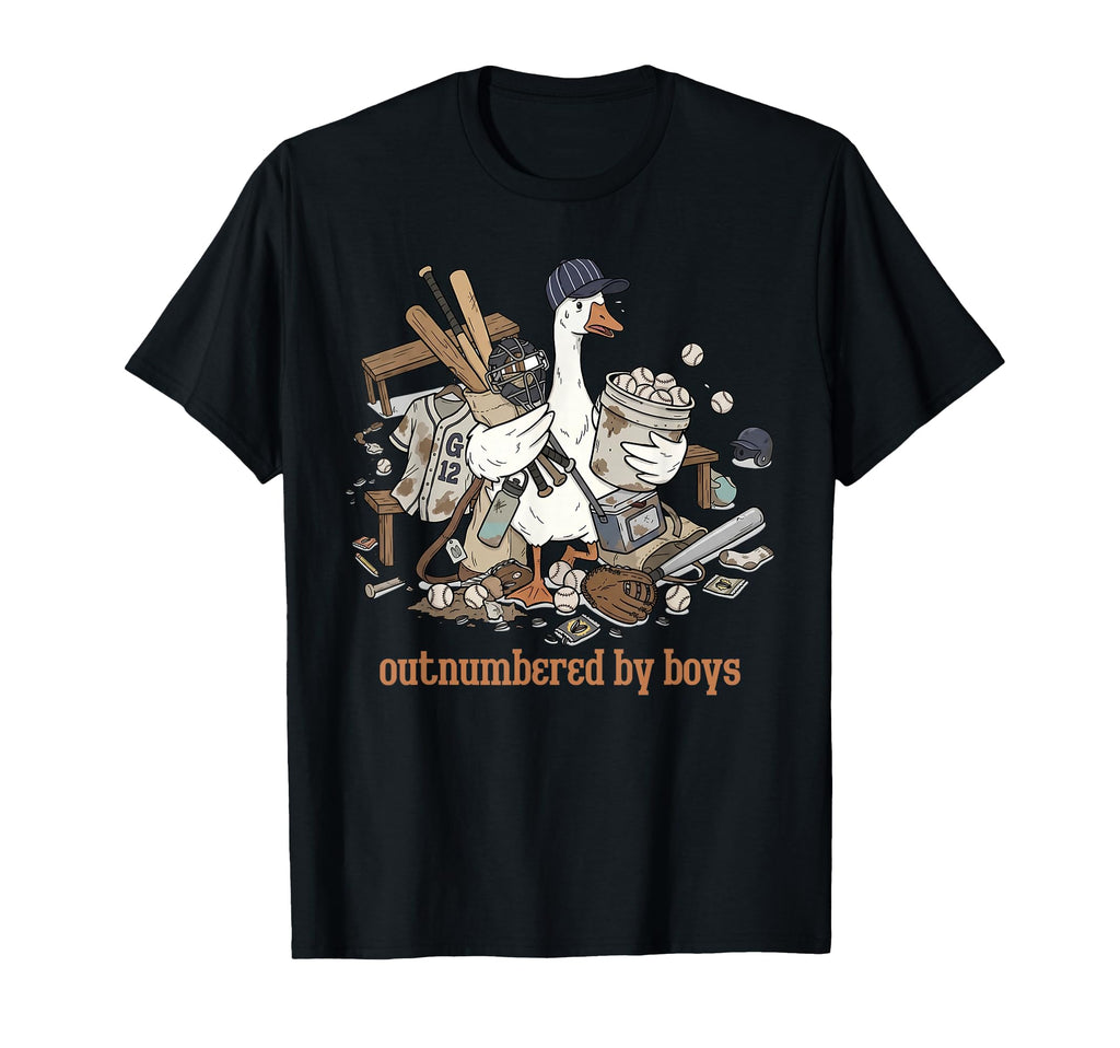 Outnumbered Baseball Mom Funny T-Shirt - Casual Everyday Wear for Adults - T-Shirt, Sweatshirt, Hoodie