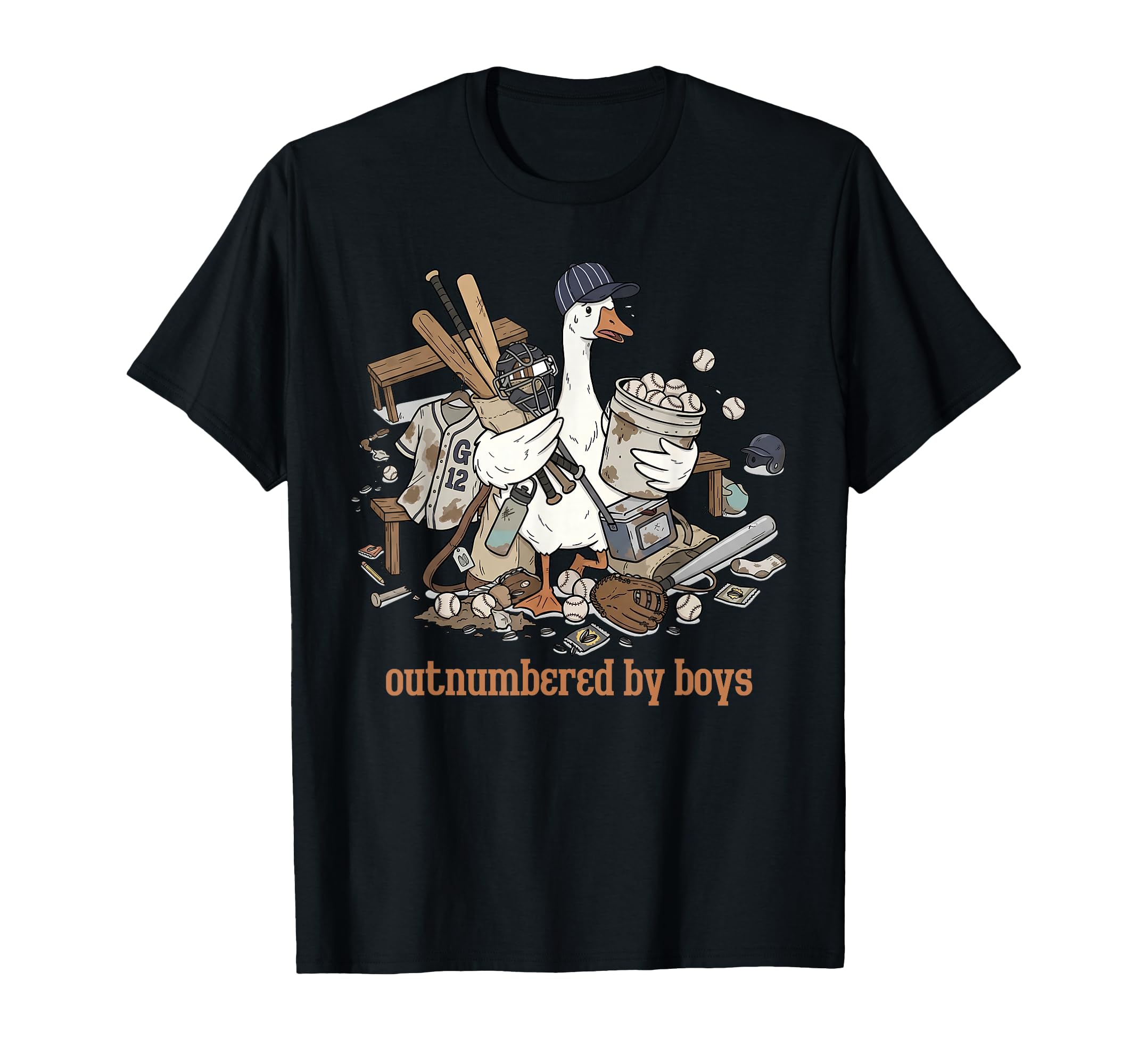 Outnumbered Baseball Mom Funny T-Shirt - Casual Everyday Wear for Adults - T-Shirt, Sweatshirt, Hoodie