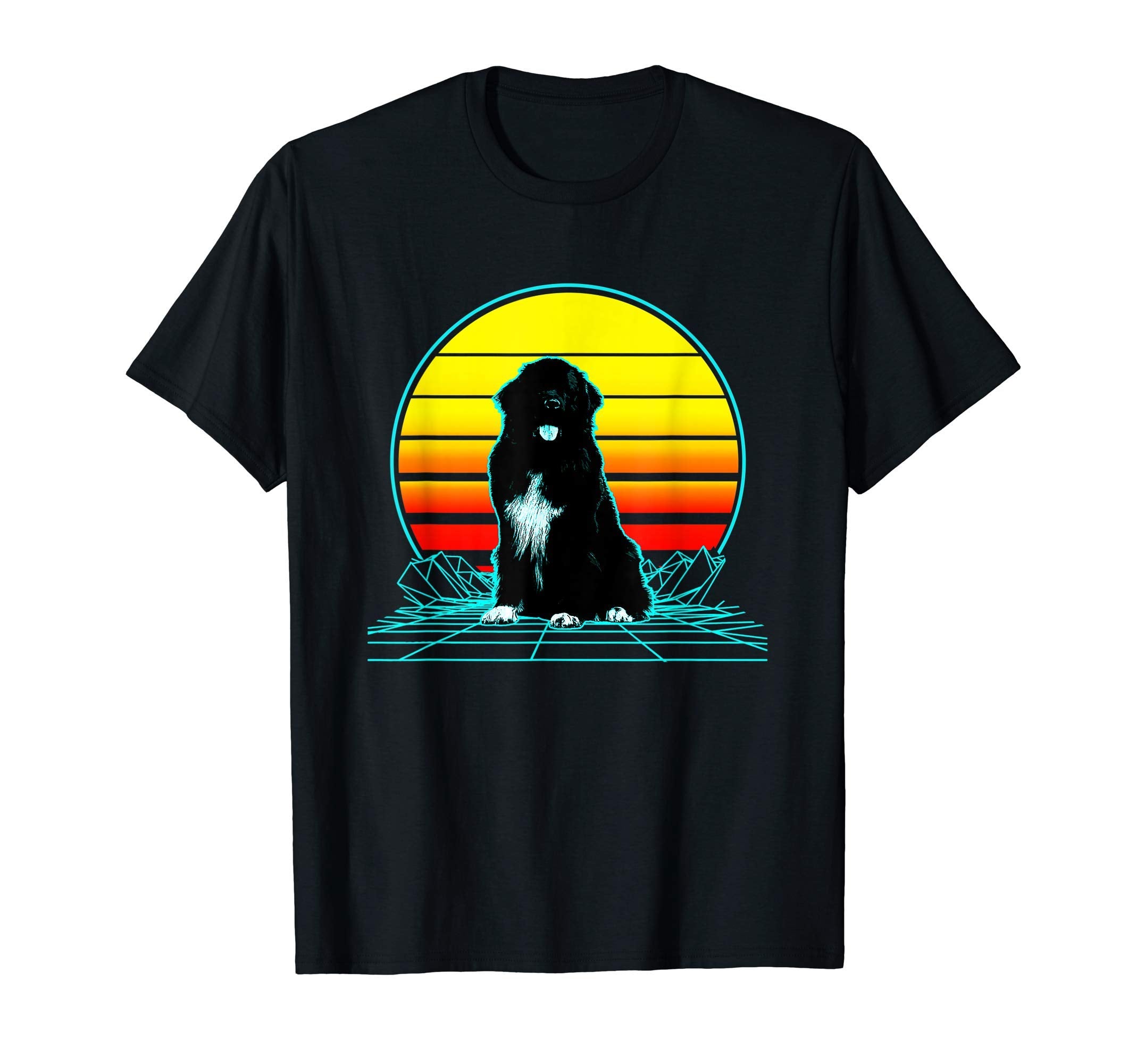 Sunset Newfoundland Dog T-Shirt - Trendy Graphic Unisex - T-Shirt, Sweatshirt, Hoodie