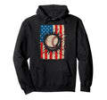 Baseball Us Flag Baseball Lover Dad Hoodie - Minimalist Print Unisex - T-Shirt, Sweatshirt, Hoodie