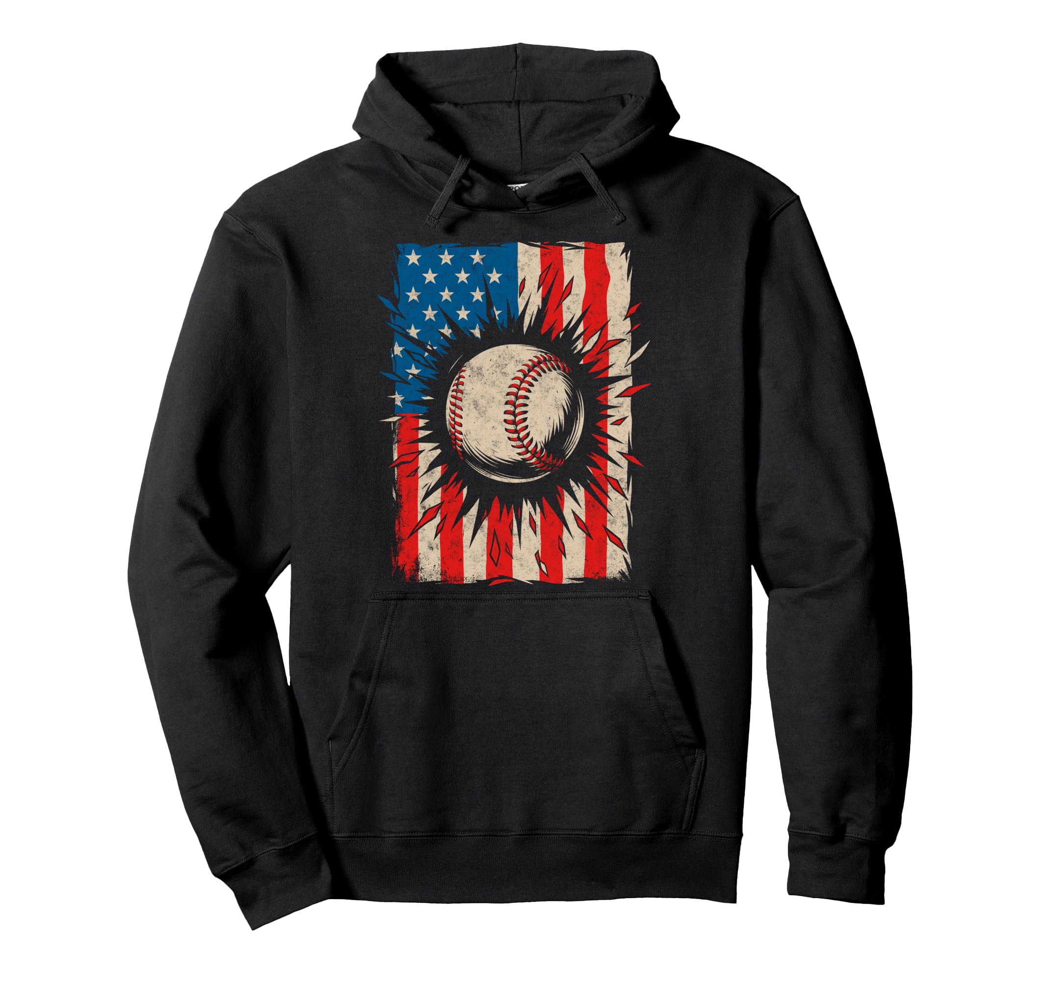 Baseball Us Flag Baseball Lover Dad Hoodie - Minimalist Print Unisex - T-Shirt, Sweatshirt, Hoodie