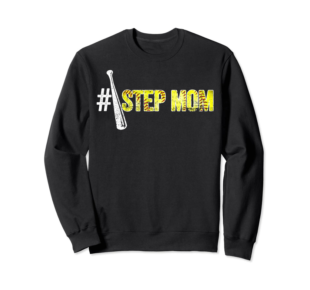 Number One Softball Step Mom Mothers Sweatshirt - Graphic Print Men Women - T-Shirt, Sweatshirt, Hoodie