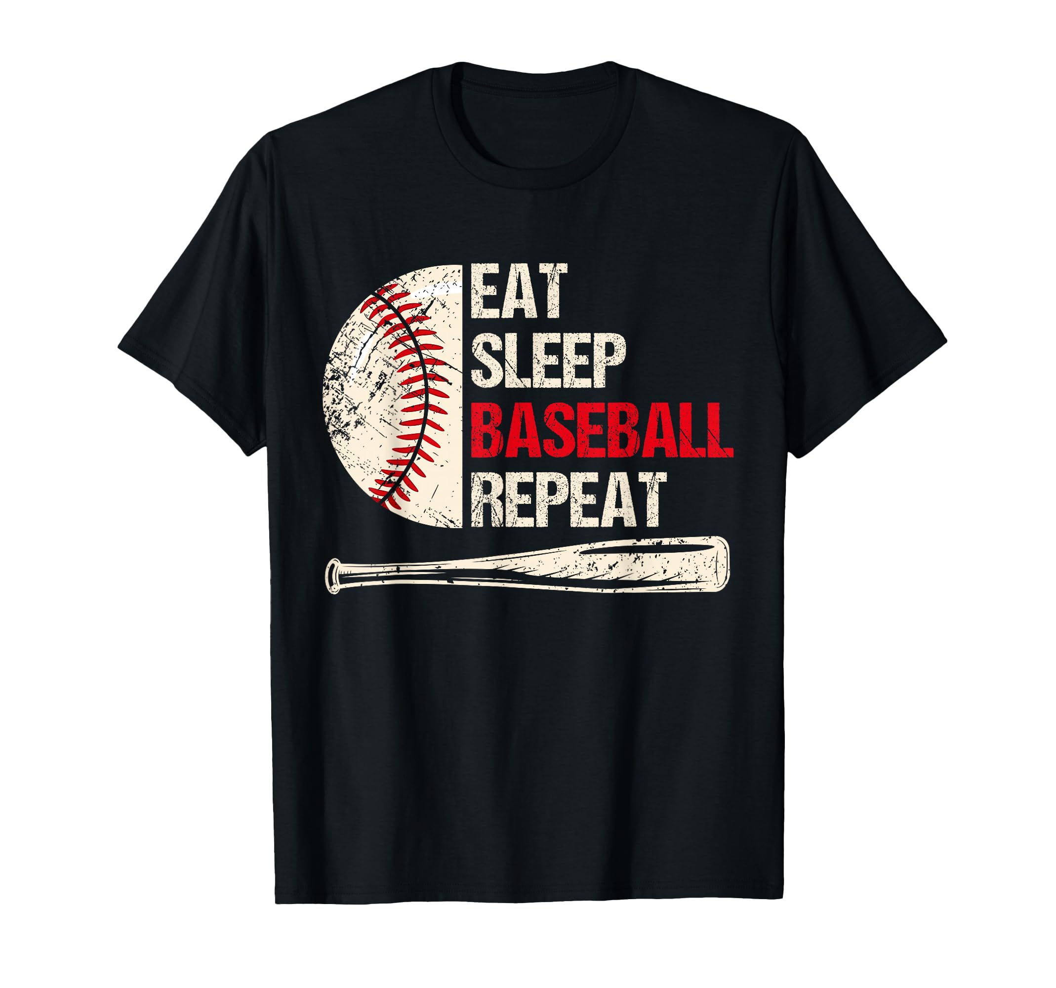 Eat Sleep Baseball Repeat Funny T-Shirt - Trendy Graphic for Adults - T-Shirt, Sweatshirt, Hoodie