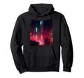Japanese City Vaporwave Tokyo Night Cityscape Hoodie - Graphic Print Unisex - T-Shirt, Sweatshirt, Hoodie