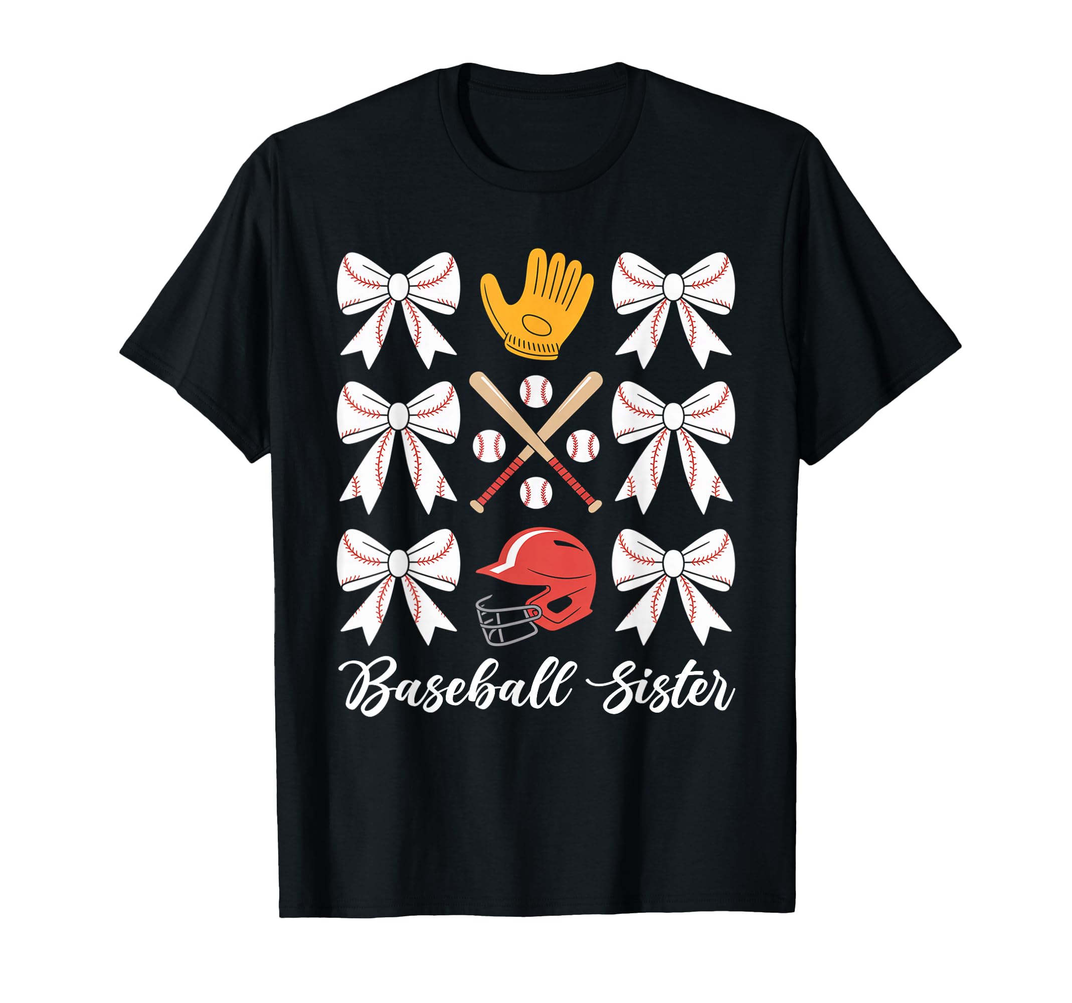 Baseball Sister Coquette Bow Biggest T-Shirt - Novelty Apparel Men Women - T-Shirt, Sweatshirt, Hoodie