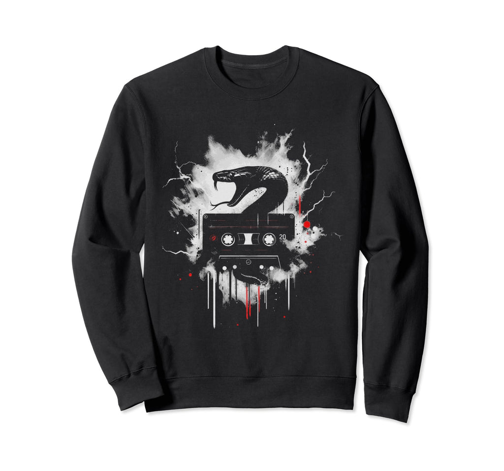 Cassette Snake Nostalgic Oldschool Sweatshirt - Custom Art Print Unisex - T-Shirt, Sweatshirt, Hoodie