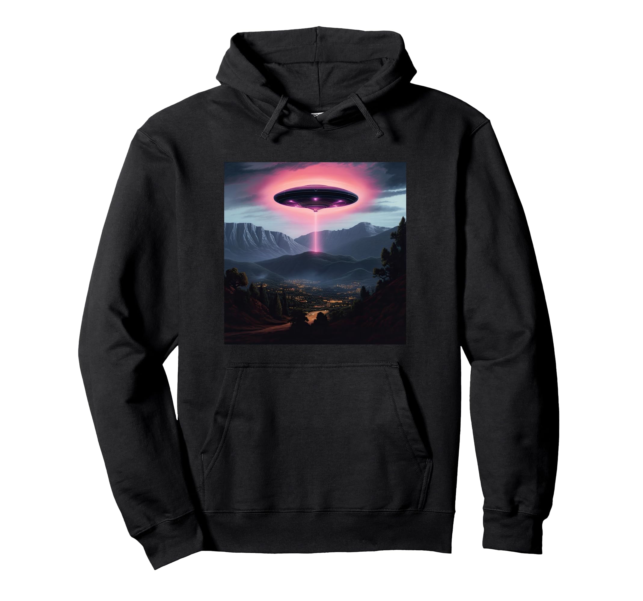 Alien Abduction Alien Vaporwave Ufo Hoodie - Custom Art Print for Adults - T-Shirt, Sweatshirt, Hoodie