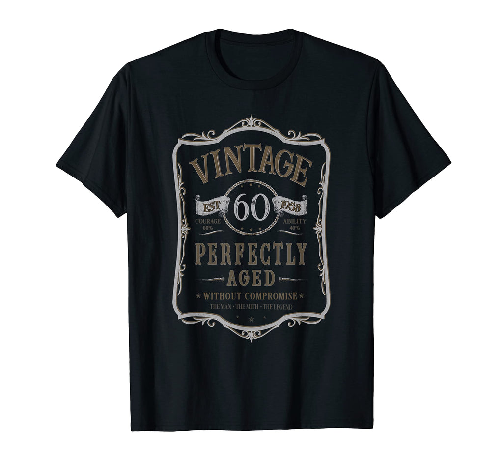60Th Birthday Gift 1958 Distressed T-Shirt - Fun Novelty Design Unisex - T-Shirt, Sweatshirt, Hoodie