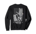 Baseball Usa Flag Distressed Sweatshirt - Casual Everyday Wear Men Women - T-Shirt, Sweatshirt, Hoodie