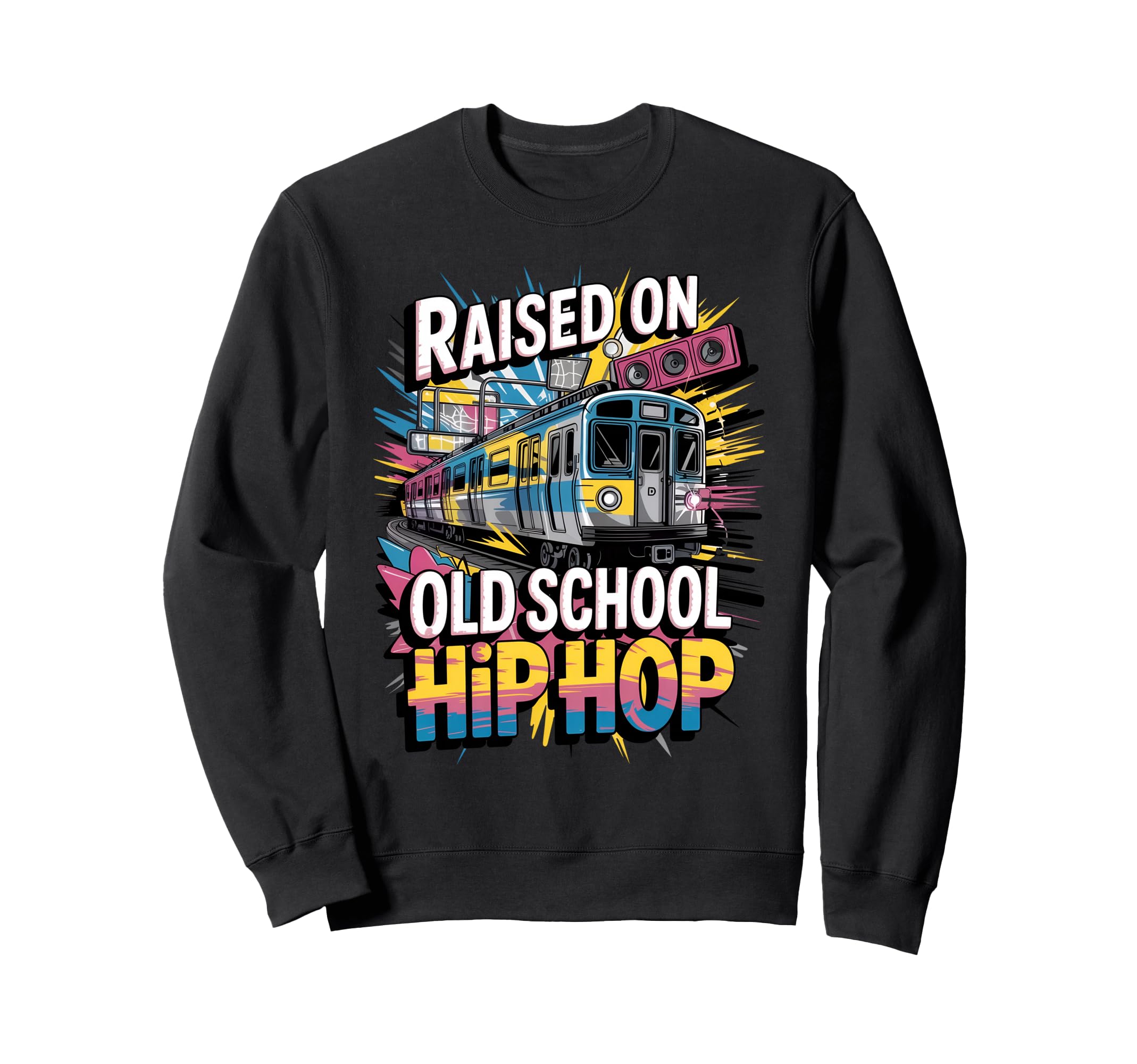 Raised Old School Hip Hop Cassette Sweatshirt - Minimalist Print Men Women - T-Shirt, Sweatshirt, Hoodie