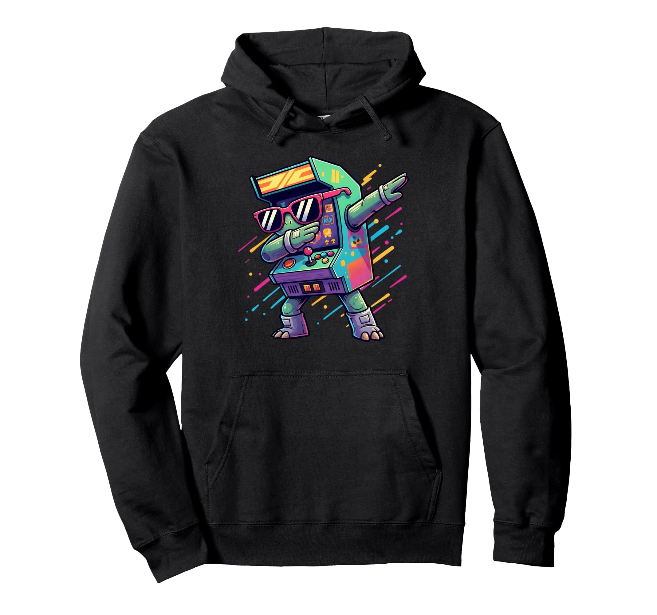 Arcade Game Machine Dabbing 70S 80S 90S Hoodie - Graphic Print for Adults - T-Shirt, Sweatshirt, Hoodie