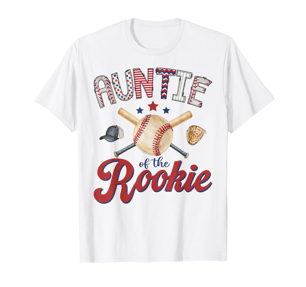 Auntie Rookie 1St Birthday Baseball T-Shirt - Unique Graphic Men Women - T-Shirt, Sweatshirt, Hoodie