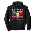 La Joya Texas Western Patriotic Skull Hoodie - Minimalist Print for Adults - T-Shirt, Sweatshirt, Hoodie
