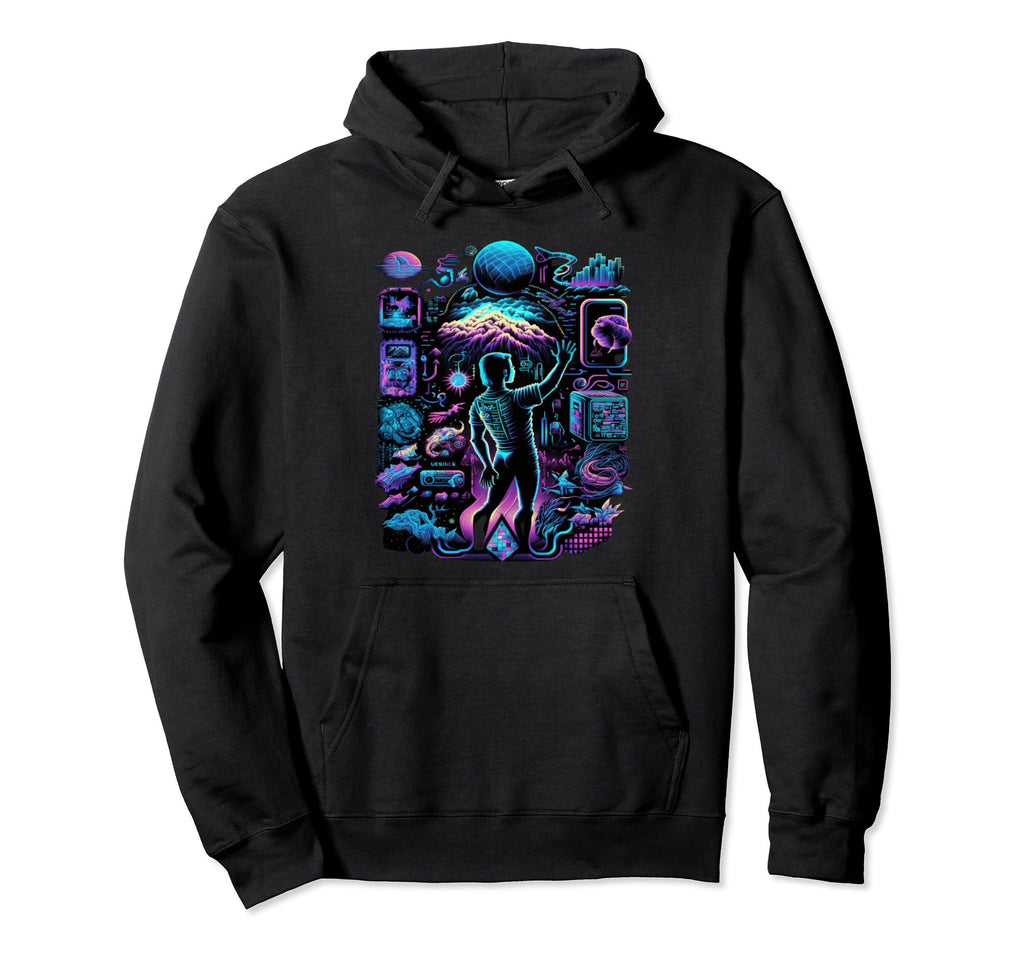 Vaporwave Aesthetic Psychedelic Ai Hoodie - Novelty Apparel for Adults - T-Shirt, Sweatshirt, Hoodie