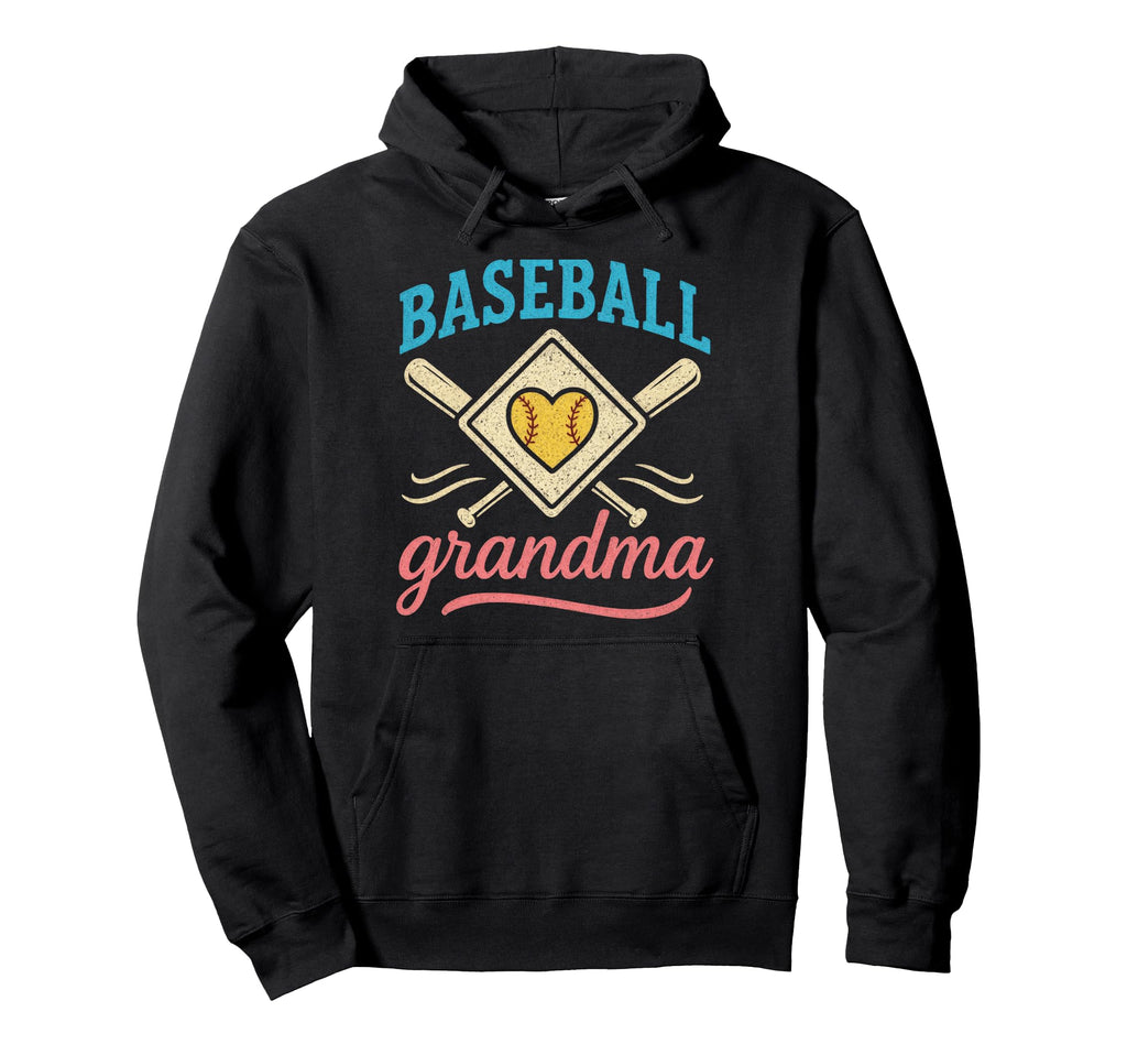 Baseball Grandma Sports Family Heart Hoodie - Graphic Print Unisex - T-Shirt, Sweatshirt, Hoodie