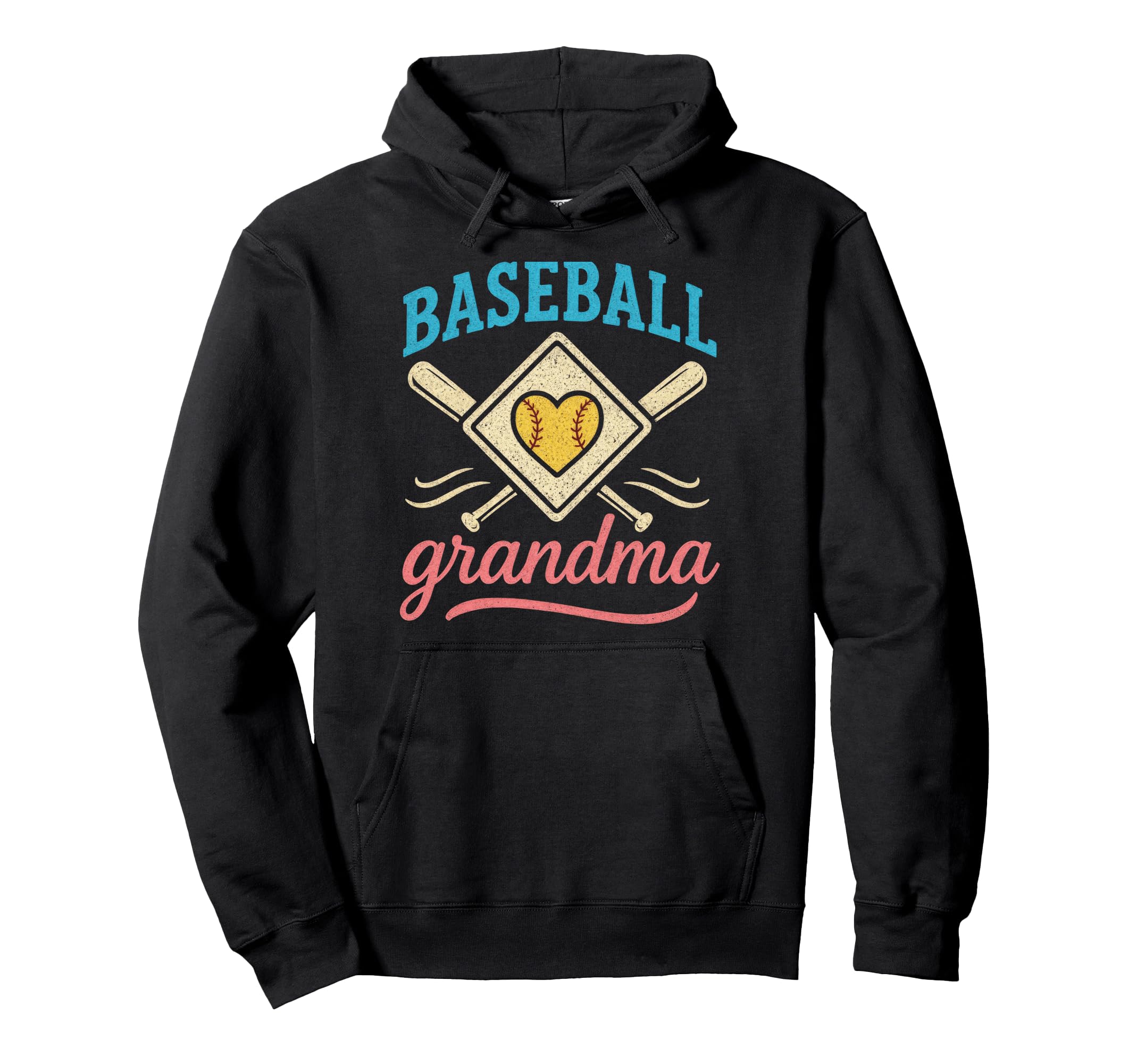 Baseball Grandma Sports Family Heart Hoodie - Graphic Print Unisex - T-Shirt, Sweatshirt, Hoodie