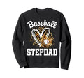 Baseball Stepdad Leopard Heart Sweatshirt - Casual Everyday Wear Unisex - T-Shirt, Sweatshirt, Hoodie